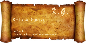 Kristó Gyula névjegykártya